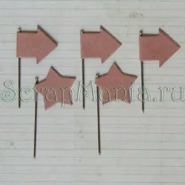 Набор булавок "Крафт звезды и стрелки" (Maya Road)