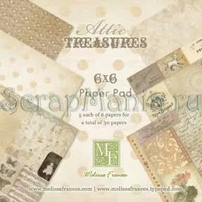 Набор бумаги 15х15 см "Чердак сокровищ", 30 листов (Melissa Frances)