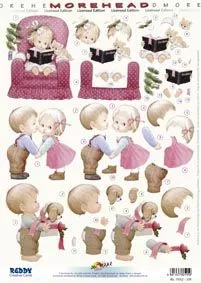 Аппликация бумажная вырубная "Пара, кресло, собака", А4 (Германия, G821106)