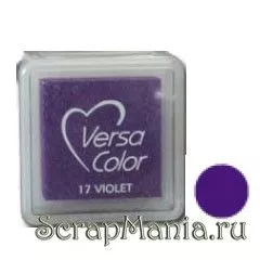 Подушечка чернильная пигментная Versacolor, размер 2,5х2,5 см, цвет фиолетовый