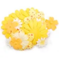 Набор цветов IG в мешочке из органзы, 25 шт, оттенки желтого