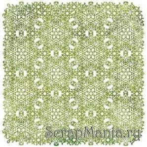 Аппликация бумажная (вырезана лазером) 30,5х30,5 см, серия: Eskimo Kisses, цвет зеленый