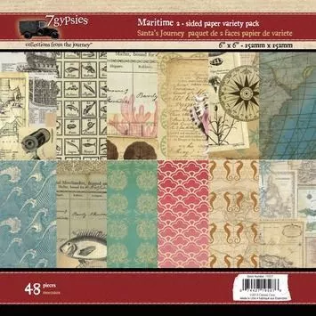 Набор бумаги 15х15см "Морской край", 48 листов (7gypsies)