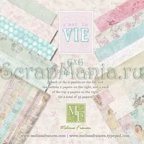 Набор бумаги 15х15 см "Это жизнь", 32 листа (Melissa Frances)