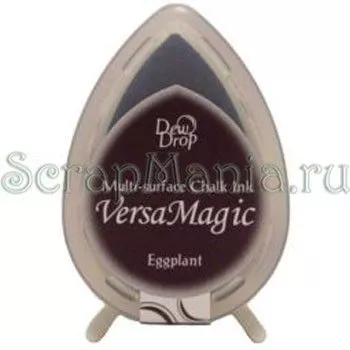 Подушечка чернильная пигментная "капля" с эффектом мелка VersaMagic, размер 32х50мм, цвет пастельный баклажанный (Tsukineko)