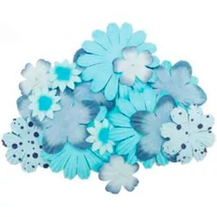 Набор цветов IG в мешочке из органзы, 25 шт, оттенки голубого