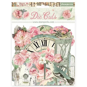 Набор вырубок из плотного картона "House of Roses", 38 шт (Stamperia)