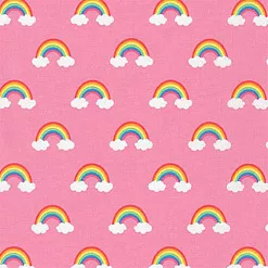 Отрез ткани 50х55 см "Радуга на розовом" (PEPPY)