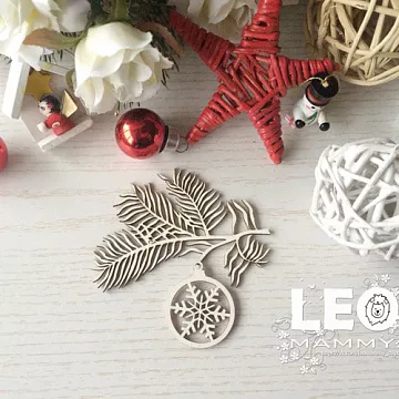 Чипборд "Веточка с шариком", 7 см (LeoMammy) Чипборд "Веточка с шариком", 7 см (LeoMammy)