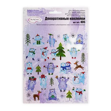 Наклейки 15х17 см с глиттером "Снежный человек" (Mr.Painter)