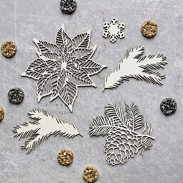 Набор украшений из чипборда "Хвойный аромат" (Fabrika212)