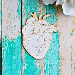 Украшение из чипборда "Сердце анатомическое" (ScrapКрым)