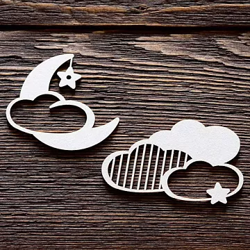 Набор украшений из чипборда "Месяц с облачками" (ArtLines) Набор украшений из чипборда "Месяц с облачками" (ArtLines)