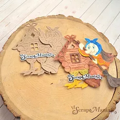 Нож "Русские сказки. Баба Яга и избушка", 8х8,5 см (ScrapMania) Нож "Русские сказки. Баба Яга и избушка", 8х8,5 см (ScrapMania)
