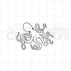 Штамп "Осьминог", 4,7х3,5 см (Скрапклуб)