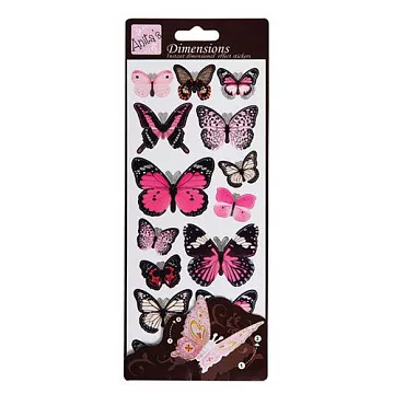 Наклейки трехмерные "Розовые бабочки" (DoCrafts)