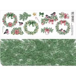 Лист с картинками 10х30 см "Новогодние венки 2" (ScrapMania)