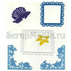 Набор украшений из фетра самоклеющийся "Рамки, уголки и ракушки"