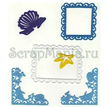 Набор украшений из фетра самоклеющийся "Рамки, уголки и ракушки"