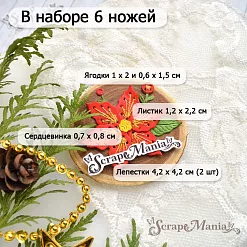 Нож "Вышивка. Пуансеттия", 4,2х4,2 см (ScrapMania) Нож "Вышивка. Пуансеттия", 4,2х4,2 см (ScrapMania)