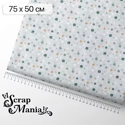 Отрез ткани 75х50 см "Снежинки-мандаринки. Снегопад" (ScrapMania)