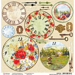 Бумага "Under the Tuscan Sun. Tuscan Clocks" (Ciao bella)