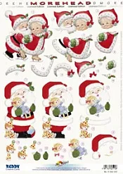 Аппликация бумажная вырубная "Дед Мороз и Снегурочка" (Reddy)