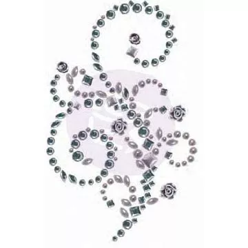 Наклейки из страз с розочками "Мотив песни", серые (Prima Marketing)