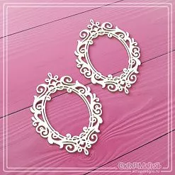 Чипборд "Овальные рамки с завитками 8", 4,4х6 см (СкрапМагия)