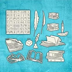 Чипборд "Старинные книги", 5х5 см (CraftStory) Чипборд "Старинные книги", 5х5 см (CraftStory)