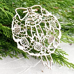 Чипборд "Венок с шишками", 6,4х8,5 см (LeoMammy)