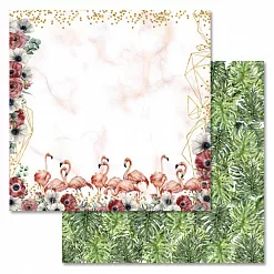 Набор бумаги 30,5х30,5 см "Роскошный фламинго", 12 листов (ScrapMania)