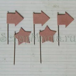 Набор булавок "Крафт звезды и стрелки" (Maya Road)