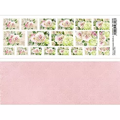 Лист с картинками 10х30 см "Марки 22" (ScrapMania) Лист с картинками 10х30 см "Марки 22" (ScrapMania)