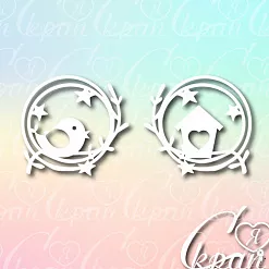 Чипборд "Скворечник и птичка в рамке", 4,4х4,1 см (LeoMammy) Чипборд "Скворечник и птичка в рамке", 4,4х4,1 см (LeoMammy)