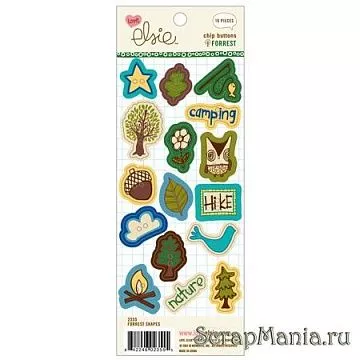 Набор пуговиц из чипборда "Forrest shapes" (Ki Memories) Набор пуговиц из чипборда "Forrest shapes" (Ki Memories)