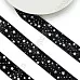 Лента бархатная "Звездочки на черном", 2,5 см, 1 м Лента бархатная "Звездочки на черном", 2,5 см, 1 м