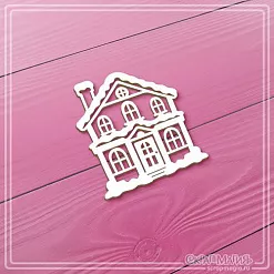 Чипборд "Заснеженный домик", 4,8х5,3 см (СкрапМагия)