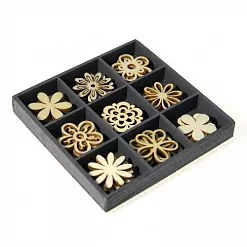 Набор деревянных украшений в коробочке "Цветы" (Knorr Prandell)