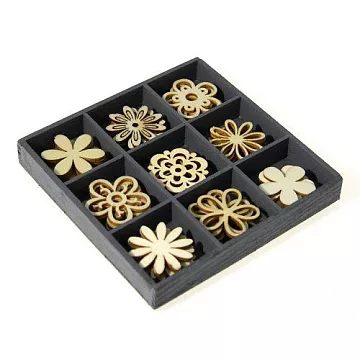 Набор деревянных украшений в коробочке "Цветы" (Knorr Prandell)