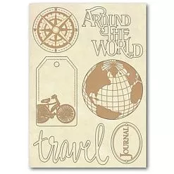 Набор деревянных украшений "По всему миру", 6 шт (Stamperia)