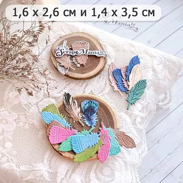 Нож "Пасха. Перышки", 1,4х3,5 см (ScrapMania)