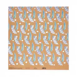 Бумага крафт с голографическим фольгированием "Перышки" (АртУзор) Бумага крафт с голографическим фольгированием "Перышки" (АртУзор)