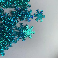 Набор пайеток "Снежинки бирюзовые", 1,8 см, 50 гр