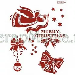 Трафарет пластиковый многоразовый 20*25см «Merry Christmas»  Трафарет пластиковый многоразовый 20*25см «Merry Christmas»