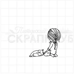 Штамп "Мишка тоже не спит", 3,9х3,6 см (Скрапклуб)