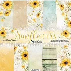 Набор бумаги 30х30 см "Sunflowers", 5 листов (ScrapAndMe) Набор бумаги 30х30 см "Sunflowers", 5 листов (ScrapAndMe)