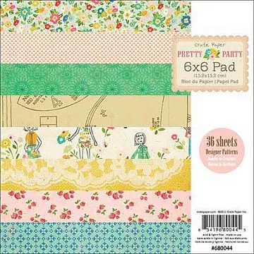 Набор бумаги 15x15 см "Pretty party", 36 листов (Crate paper)