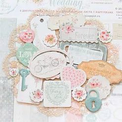 Набор высечек из плотного картона А4 "Wedding. Свадебный" (Bee Shabby)