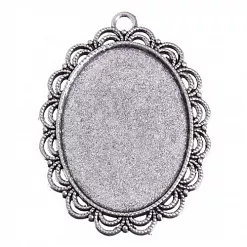 Основа под кабошон "Рамка с фестонами", цвет черненое серебро Основа под кабошон "Рамка с фестонами", цвет черненое серебро